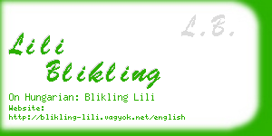 lili blikling business card